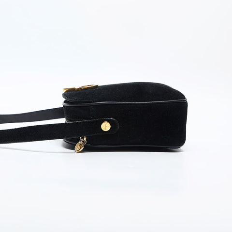 Salvatore Ferragamo suede Shoulder Bag black WS14855