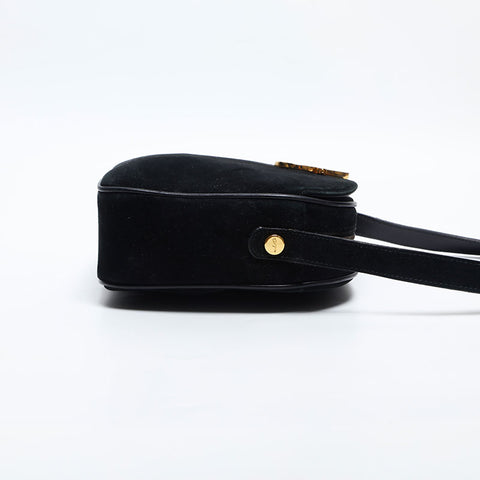 Salvatore Ferragamo suede Shoulder Bag black WS14855