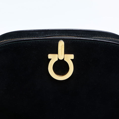Salvatore Ferragamo suede Shoulder Bag black WS14855