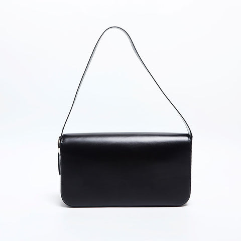 CARTIER Flap Leather Shoulder Bag black WS14858