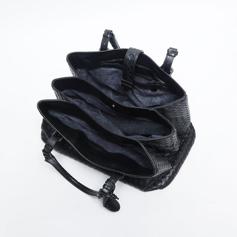 BOTTEGAVENETA INTRECCIATO Rome Medium Handbag black WS14860