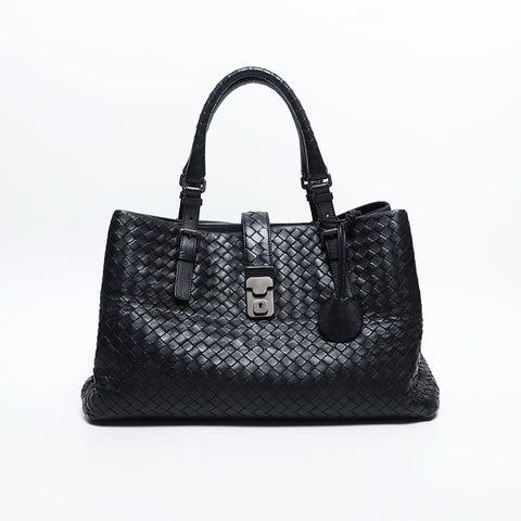 BOTTEGAVENETA INTRECCIATO Rome Medium Handbag black WS14860