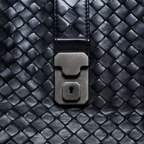 BOTTEGAVENETA INTRECCIATO Rome Medium Handbag black WS14860