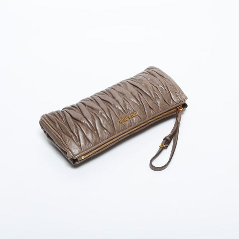 ミュウ ミュウ Miu Miu マテラッセ レザー ハンドバッグ ベージュ WS14861