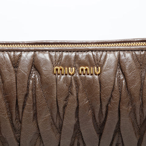Miu Miu Materasse sac à main en cuir beige WS14861