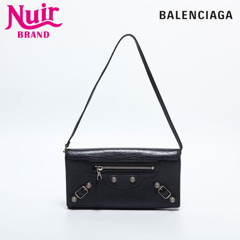 BALENCIAGA Giant Purse Leather Handbag black WS14862