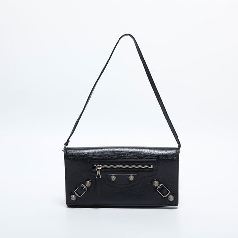 BALENCIAGA Giant Purse Leather Handbag black WS14862