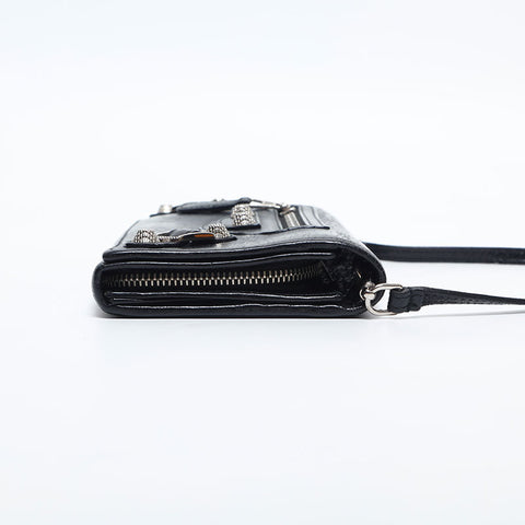 BALENCIAGA Giant Purse Leather Handbag black WS14862