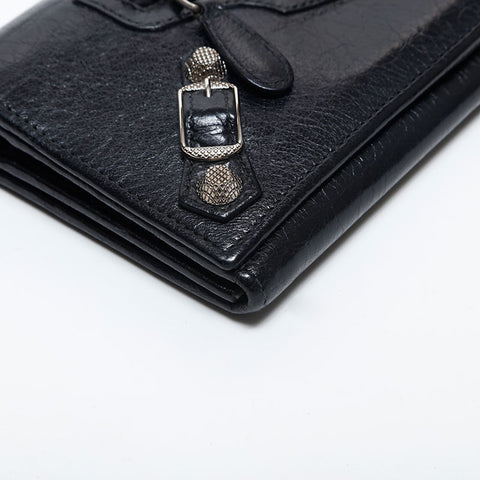 BALENCIAGA Giant Purse Leather Handbag black WS14862