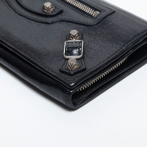 BALENCIAGA Giant Purse Leather Handbag black WS14862