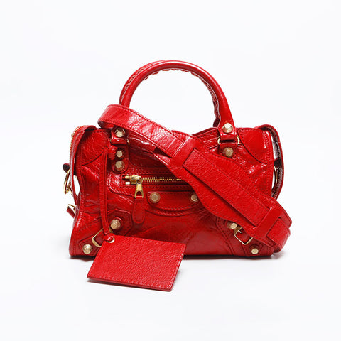 バレンシアガ BALENCIAGA ジャイアント ミニ シティ 2way ショルダーバッグ レッド WS14864