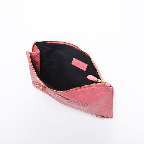BALENCIAGA Leather Giant Envelope Clutch bag pink WS14865