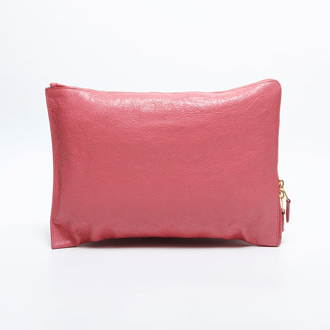BALENCIAGA Leather Giant Envelope Clutch bag pink WS14865