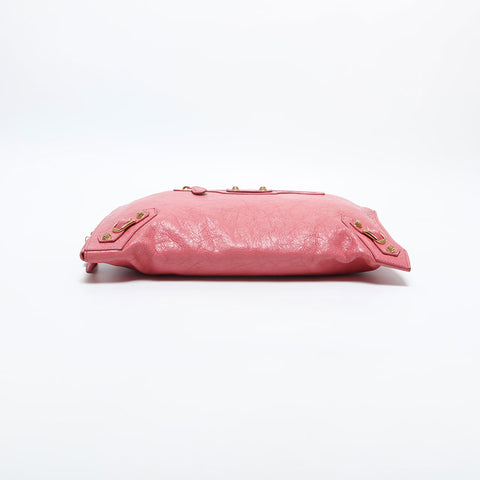 BALENCIAGA Leather Giant Envelope Clutch bag pink WS14865