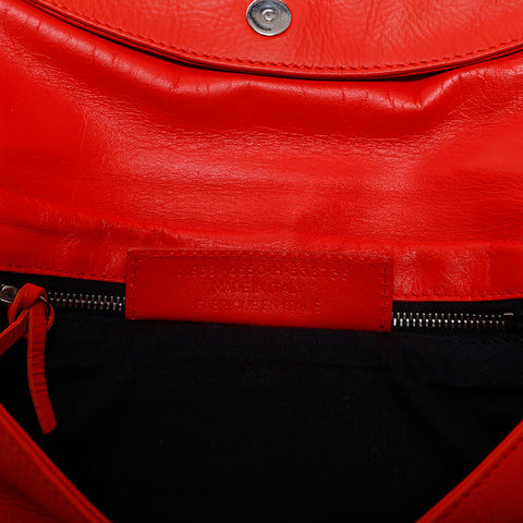 BALENCIAGA Leather Giant Envelope Clutch bag Orange WS14866