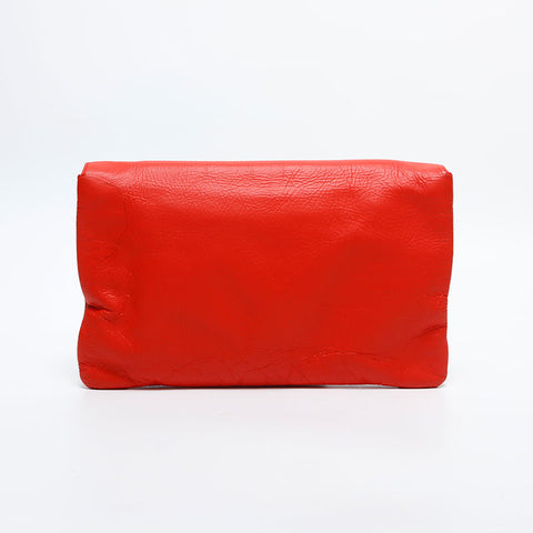 BALENCIAGA Leather Giant Envelope Clutch bag Orange WS14866