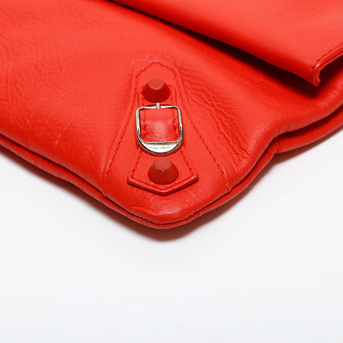 BALENCIAGA Leather Giant Envelope Clutch bag Orange WS14866