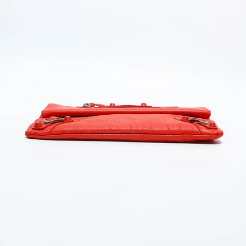 BALENCIAGA Leather Giant Envelope Clutch bag Orange WS14866