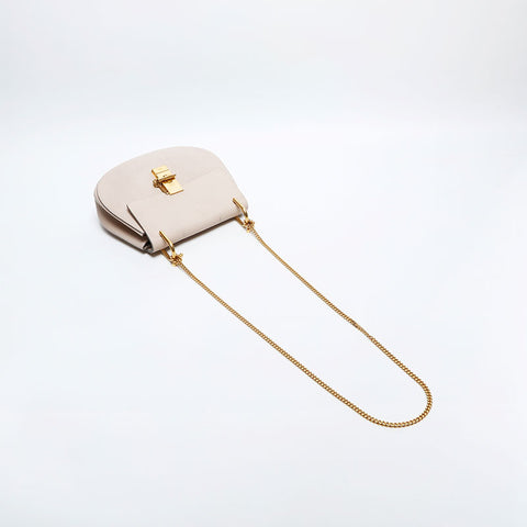 Chloe Drew Leather Shoulder Bag beige WS14867