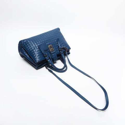 BOTTEGAVENETA INTRECCIATO Roma nappa leather Shoulder Bag blue WS14869