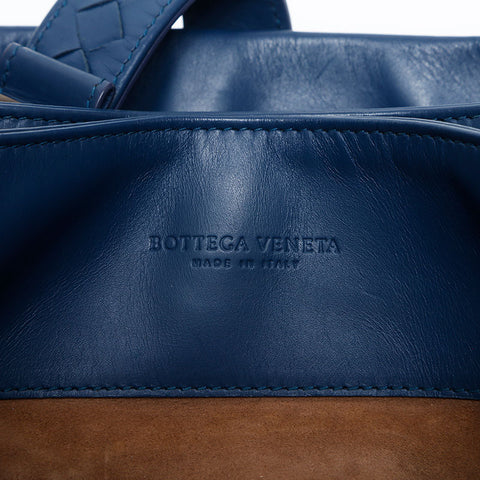BOTTEGAVENETA INTRECCIATO Roma nappa leather Shoulder Bag blue WS14869