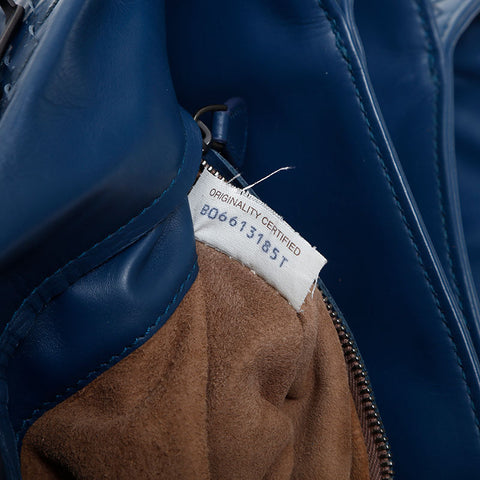 BOTTEGAVENETA INTRECCIATO Roma nappa leather Shoulder Bag blue WS14869