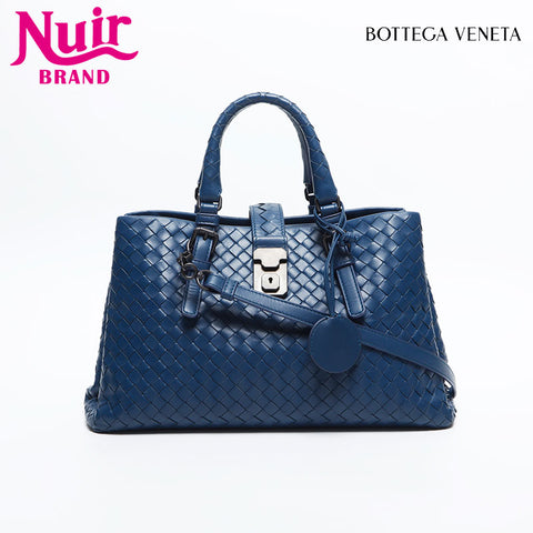 BOTTEGAVENETA INTRECCIATO Roma nappa leather Shoulder Bag blue WS14869