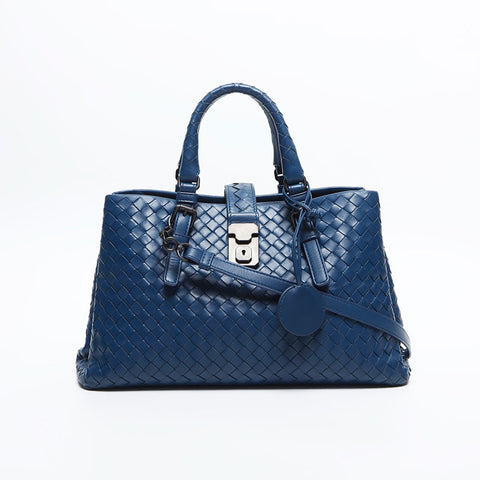 BOTTEGAVENETA INTRECCIATO Roma nappa leather Shoulder Bag blue WS14869