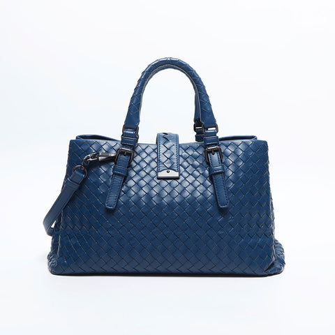 BOTTEGAVENETA INTRECCIATO Roma nappa leather Shoulder Bag blue WS14869