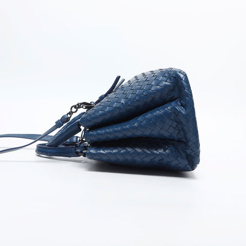 BOTTEGAVENETA INTRECCIATO Roma nappa leather Shoulder Bag blue WS14869
