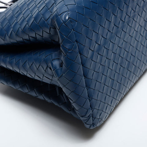 BOTTEGAVENETA INTRECCIATO Roma nappa leather Shoulder Bag blue WS14869
