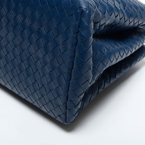 BOTTEGAVENETA INTRECCIATO Roma nappa leather Shoulder Bag blue WS14869