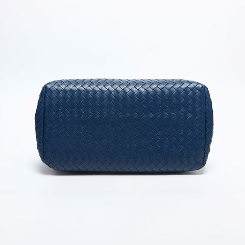 BOTTEGAVENETA INTRECCIATO Roma nappa leather Shoulder Bag blue WS14869