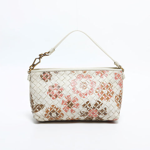 BOTTEGAVENETA INTRECCIATO Flower Shoulder Bag white WS14870