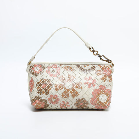BOTTEGAVENETA INTRECCIATO Flower Shoulder Bag white WS14870