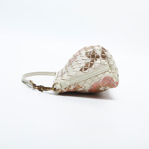 BOTTEGAVENETA INTRECCIATO Flower Shoulder Bag white WS14870