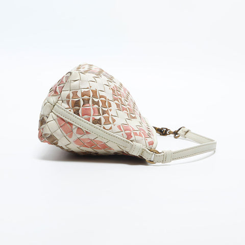 BOTTEGAVENETA INTRECCIATO Flower Shoulder Bag white WS14870