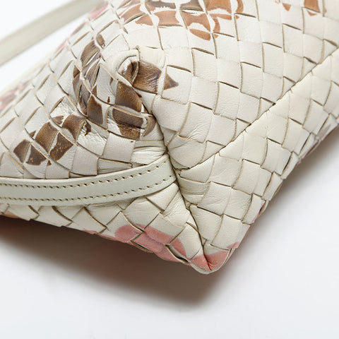 BOTTEGAVENETA INTRECCIATO Flower Shoulder Bag white WS14870