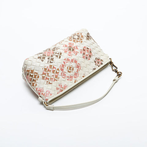 BOTTEGAVENETA INTRECCIATO Flower Shoulder Bag white WS14870
