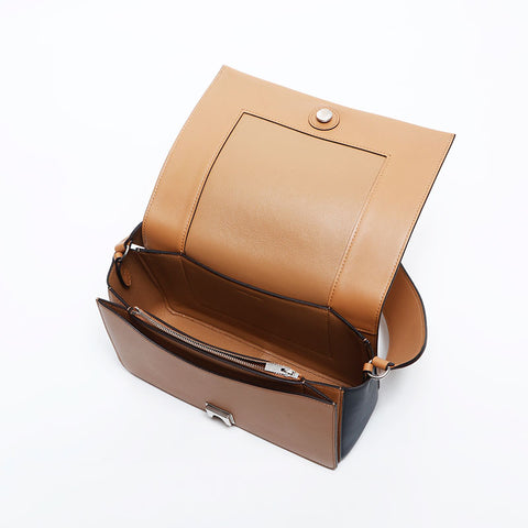 CELINE FRAME Leather Shoulder Bag Navy WS14872