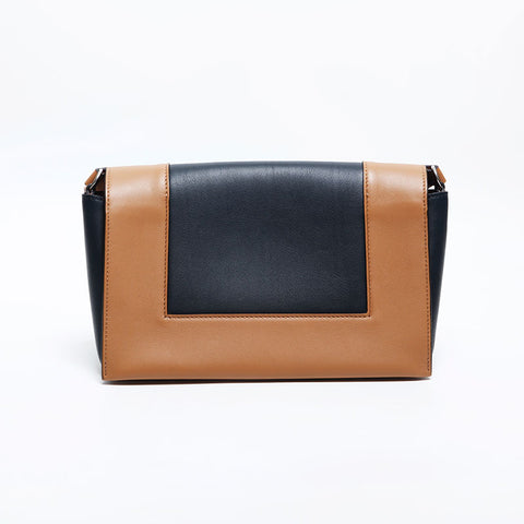 CELINE FRAME Leather Shoulder Bag Navy WS14872