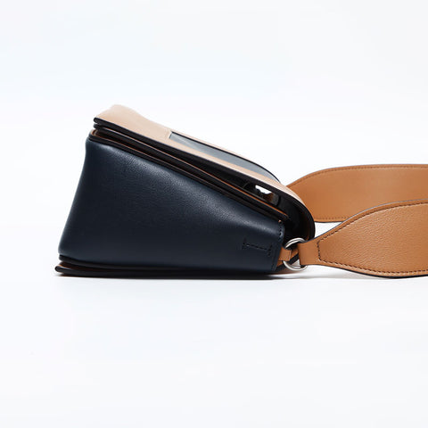 CELINE FRAME Leather Shoulder Bag Navy WS14872