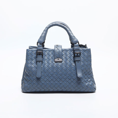 BOTTEGAVENETA MINI INTRECCIATO ROME IN NAPPA LEATHER Shoulder Bag gray WS14873