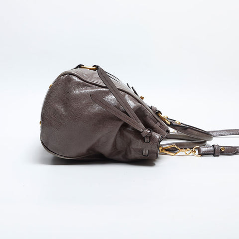 Miu Miu Vitello Luxe 2way Shoulder Bag gray WS14874