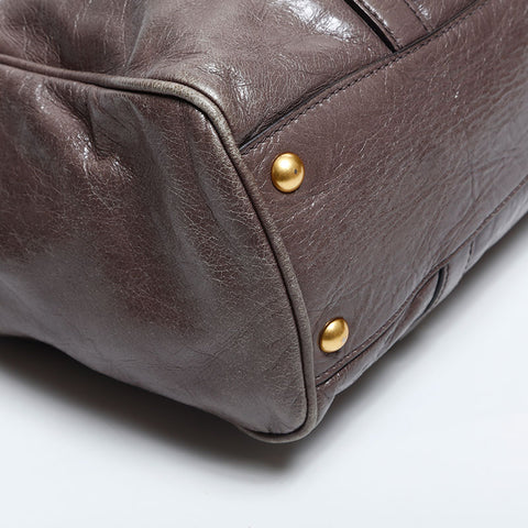 Miu Miu Vitello Luxe 2way Shoulder Bag gray WS14874