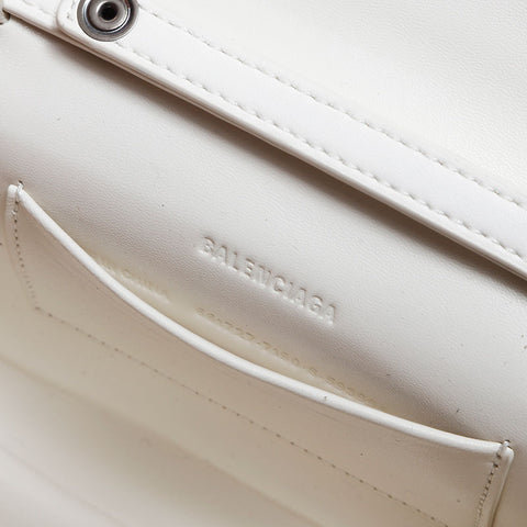 BALENCIAGA Sneaker Head Leather Shoulder Bag white WS14875