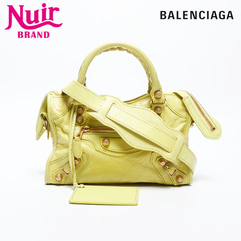 BALENCIAGA Giant Mini City 2way Shoulder Bag yellow WS14879