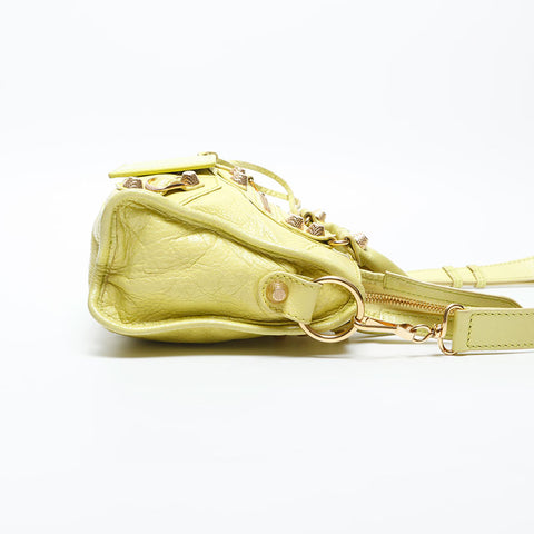 BALENCIAGA Giant Mini City 2way Shoulder Bag yellow WS14879