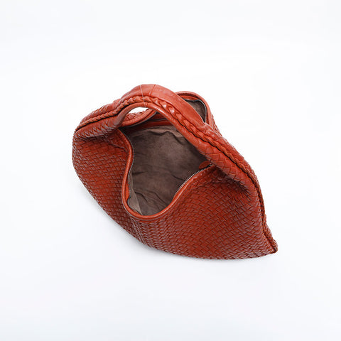 BOTTEGAVENETA Nappa Leather Hobo Handbag Brown WS14880