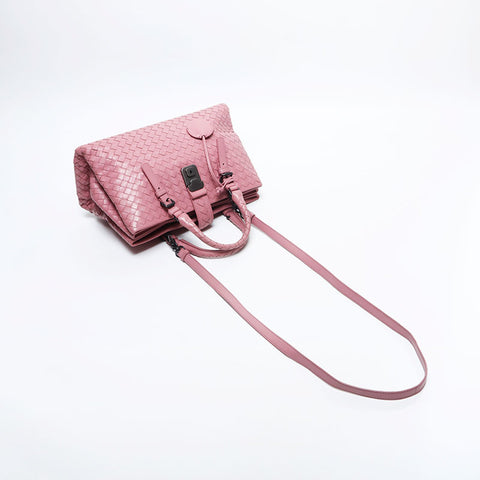 BOTTEGAVENETA INTRECCIATO Roma nappa leather Shoulder Bag pink WS14881